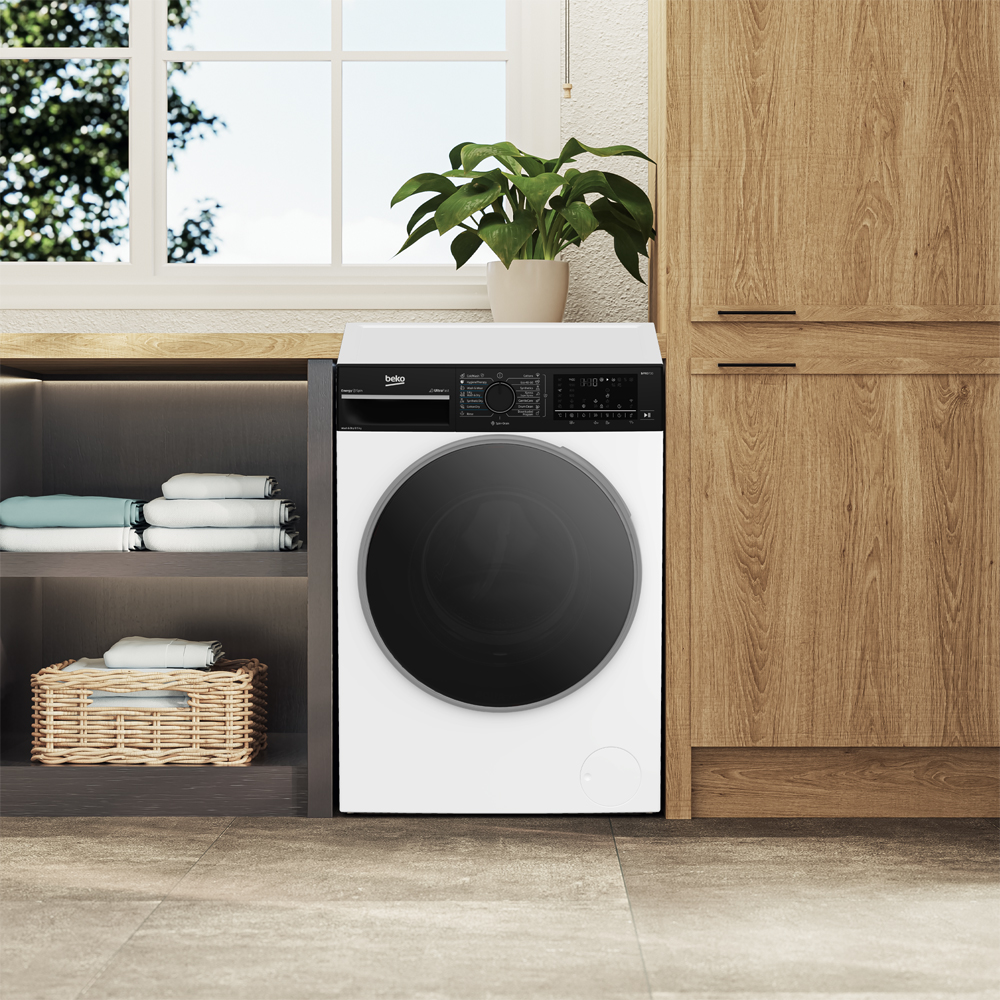 Masina de spalat rufe frontala cu uscator BEKO B7DFT68442WBPB ES, EnergySpin, 8/5 kg, 1400rpm, Clasa A/D, Wi-Fi, alb