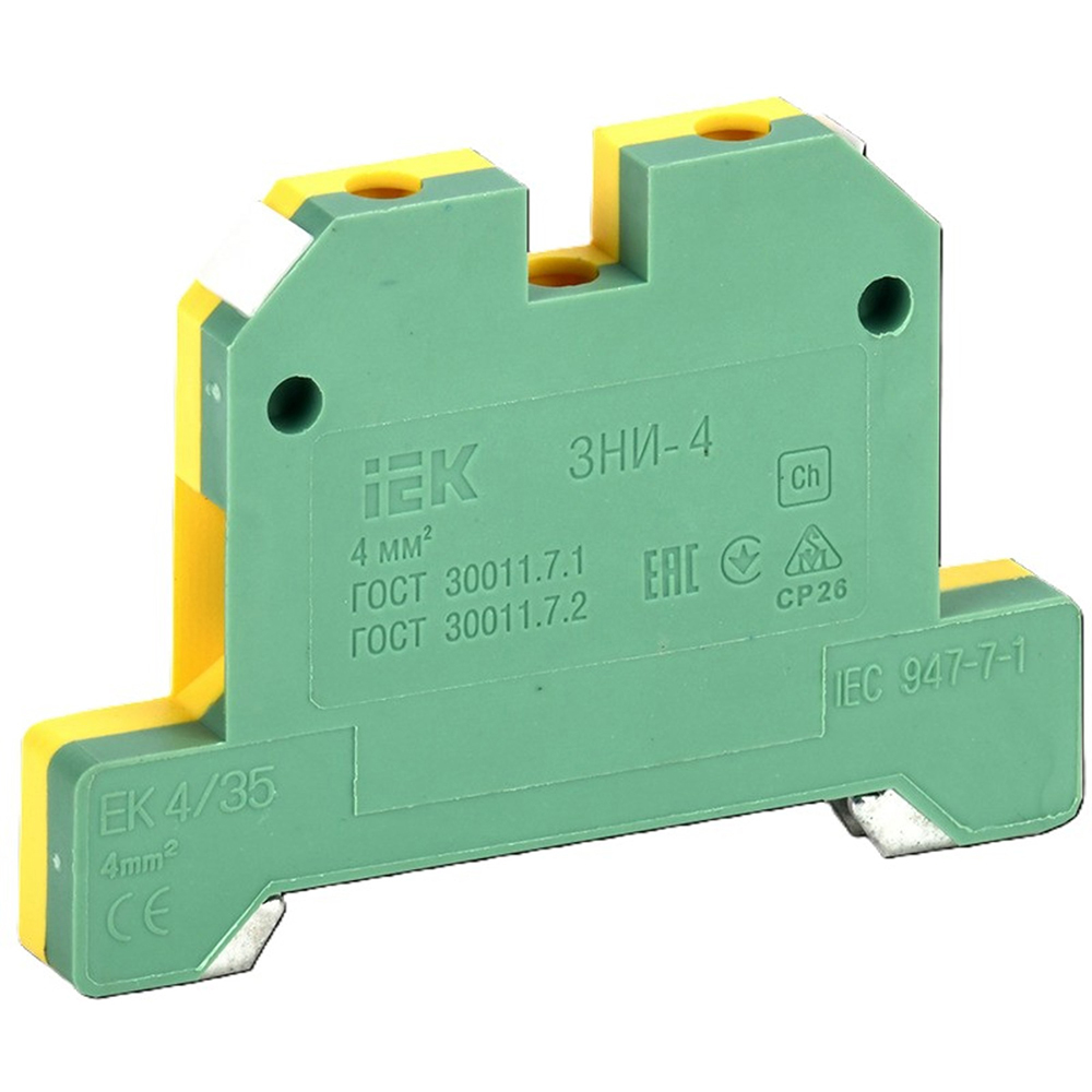 Clema sir IEK, 4mm2, galben-verde