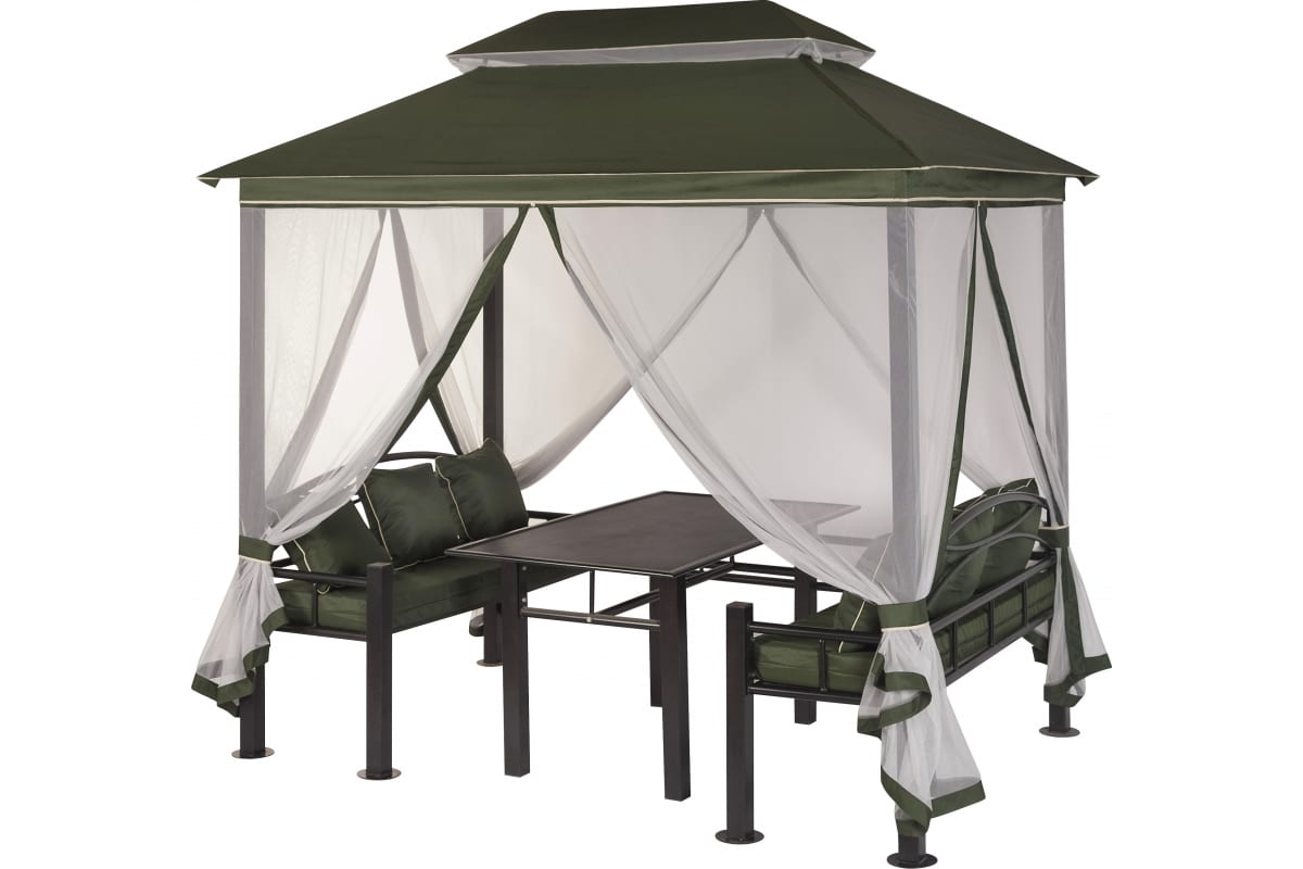 Pavilion gradina Blooma Ujut, textil, 234 x 149 x 245 cm, verde