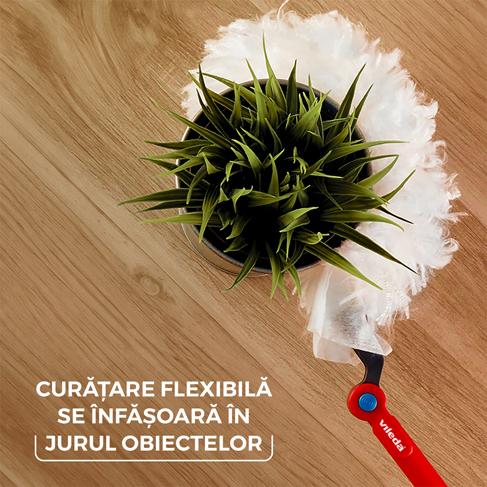 Pamatuf pentru praf VILEDA Flex & Catch, maner lung + 1 rezerva