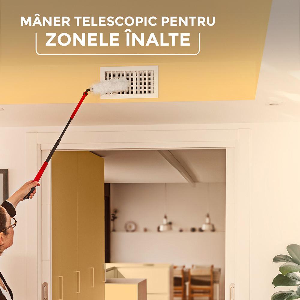 Pamatuf pentru praf VILEDA Flex & Catch, maner lung + 1 rezerva