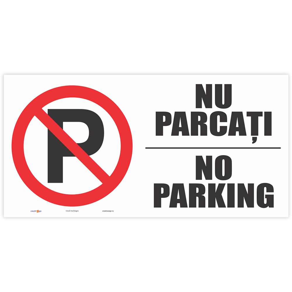 Indicator "Nu Parcati/ No Parking" Creative Sign, 40 x 20 cm