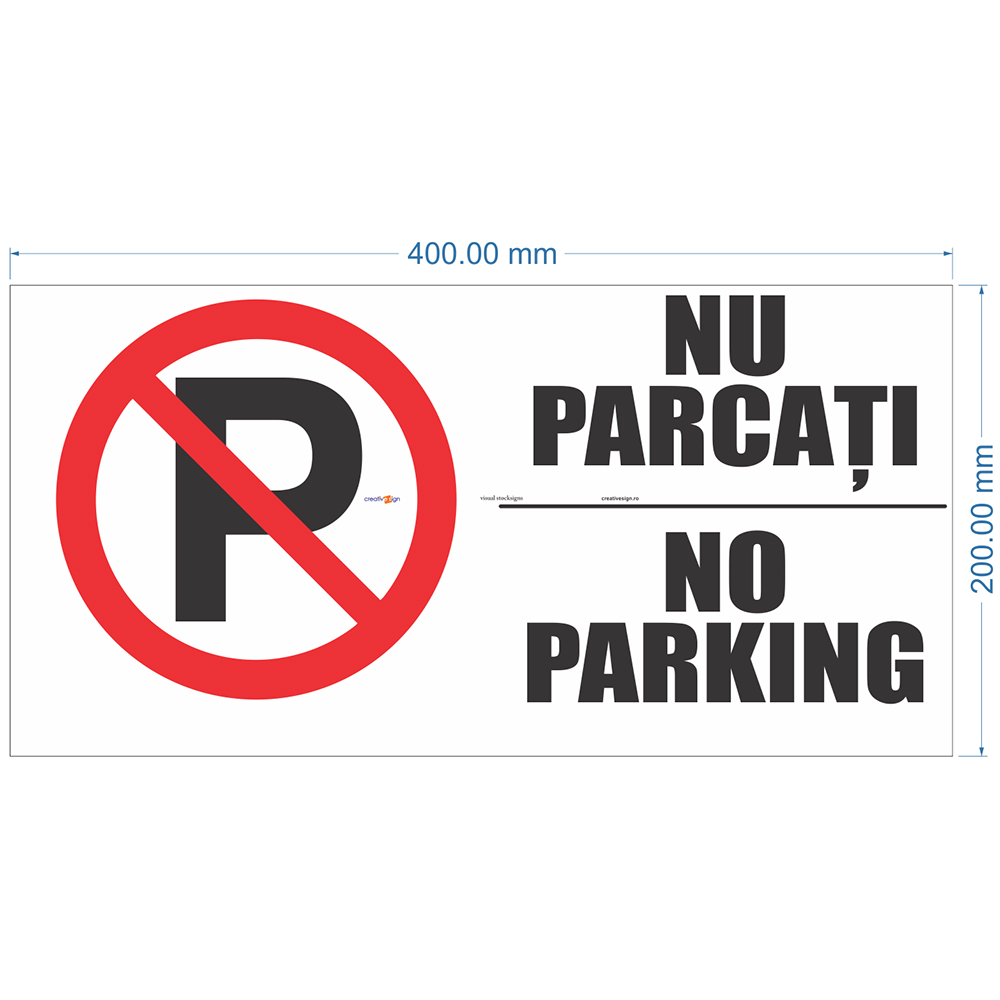 Indicator "Nu Parcati/ No Parking" Creative Sign, 40 x 20 cm