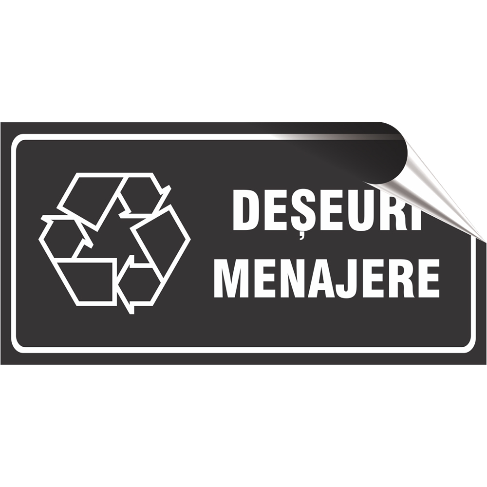 Indicator autocolant "Deseuri Menajere", 20 x 10 cm