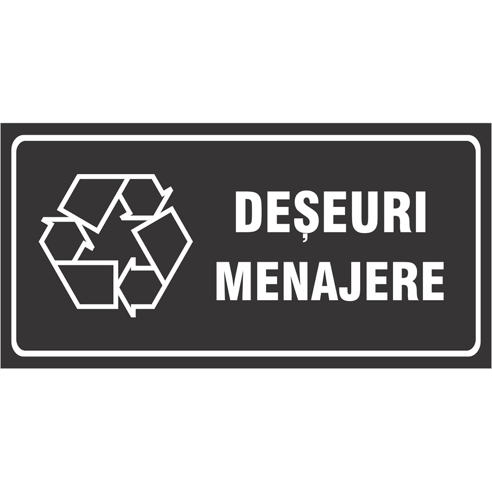 Indicator autocolant "Deseuri Menajere", 20 x 10 cm