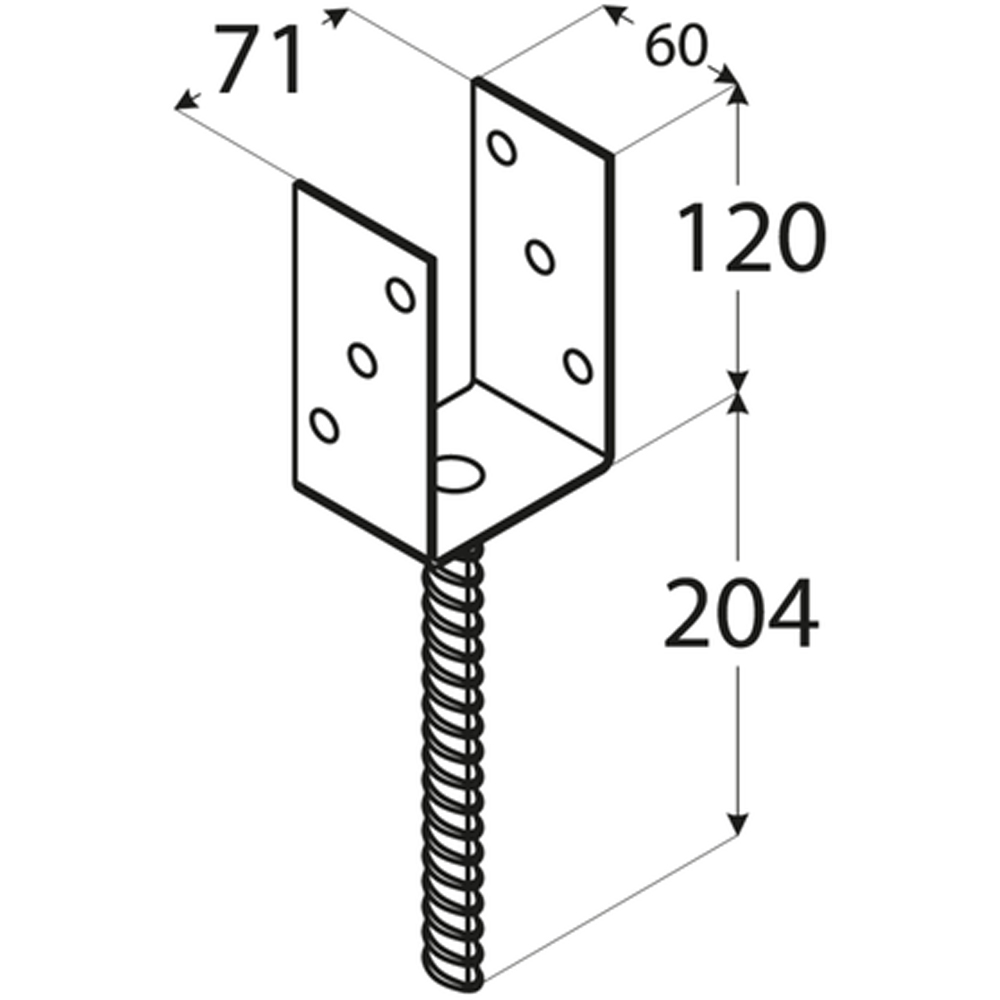 Suport stalp tip U DMX PS70U, 71 x 120, grosime 4 mm, sarcina grea