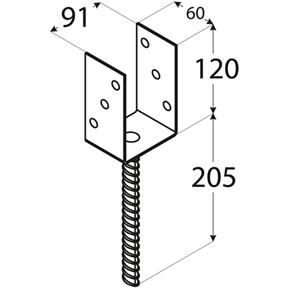 Suport stalp tip U sarcina grea DMX PS90U, 91 x 120 x 4 mm