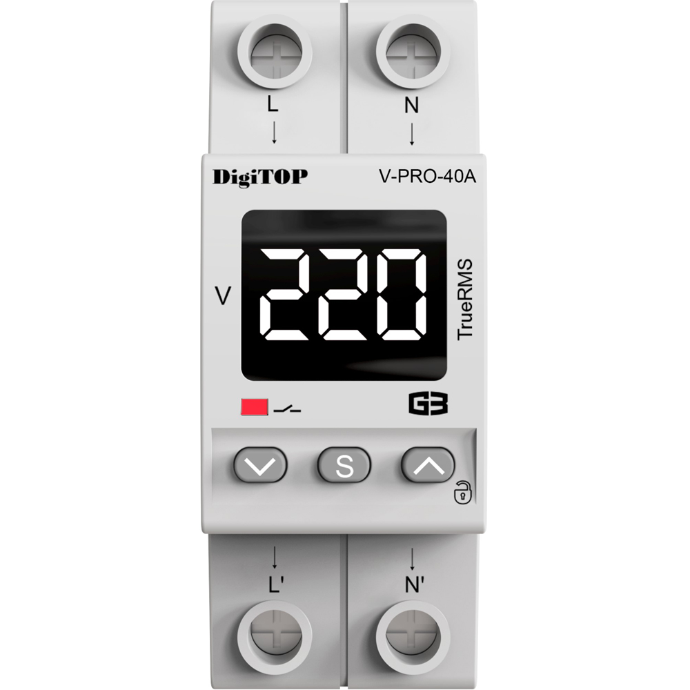 Releu protectie tensiune DIGITOP V-PRO 40A, 40A, IP20, 400V