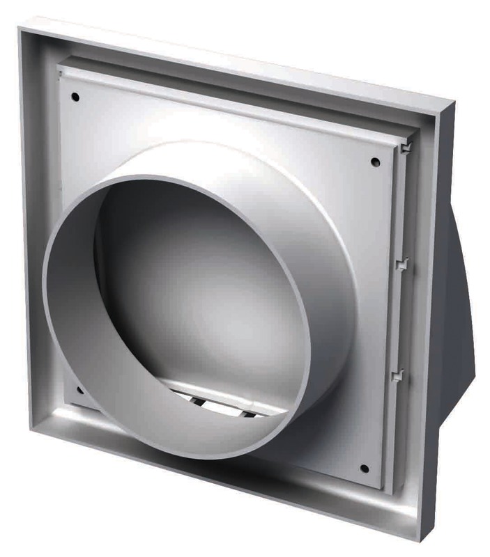 Grila ventilatie din plastic cu clapeta antiretur, 125 mm, alb 