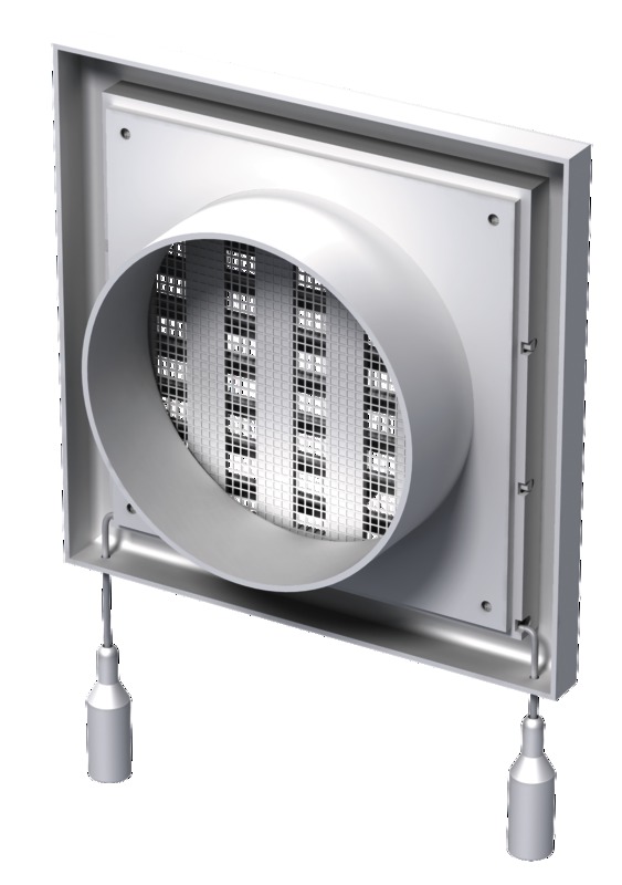 Grila ventilatie din plastic cu plasa insecte, 125 mm, alb 