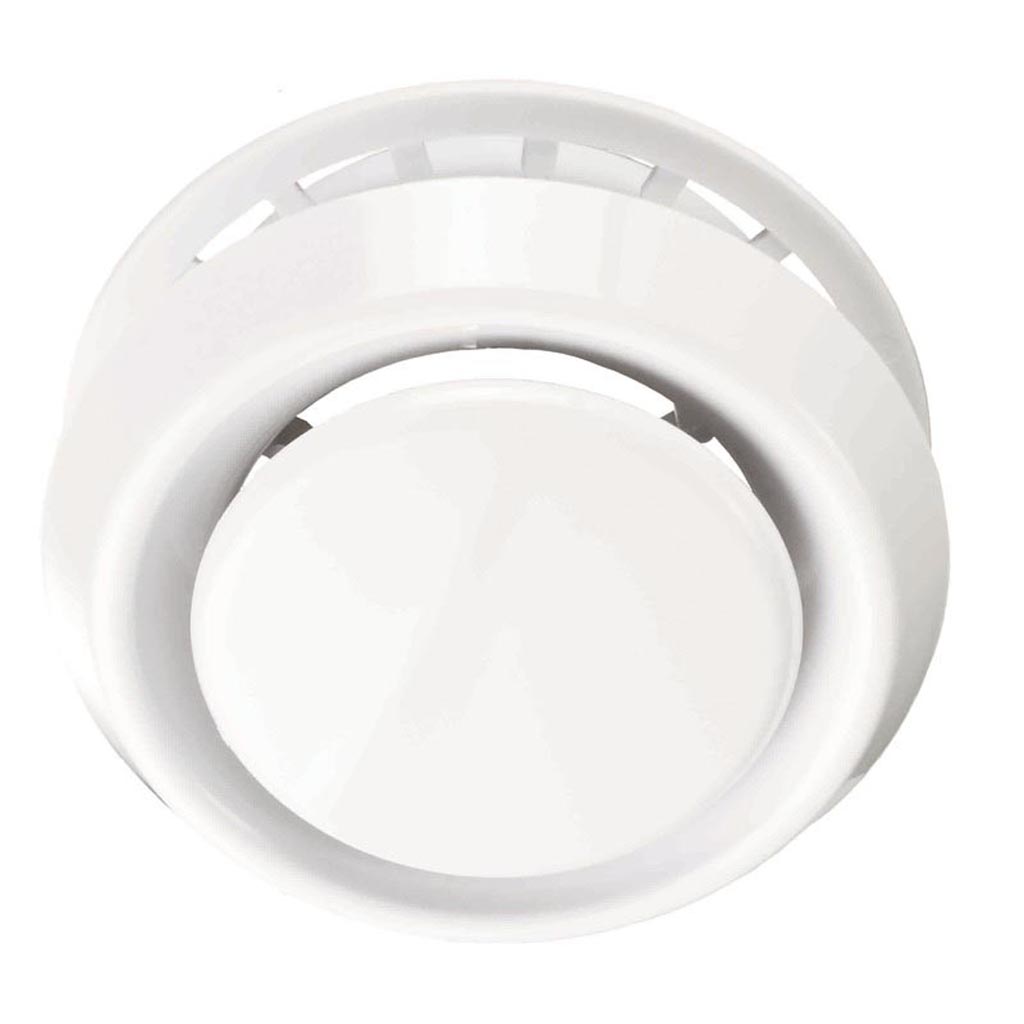 Anemostat cu flansa, 150 mm, culoare alb 