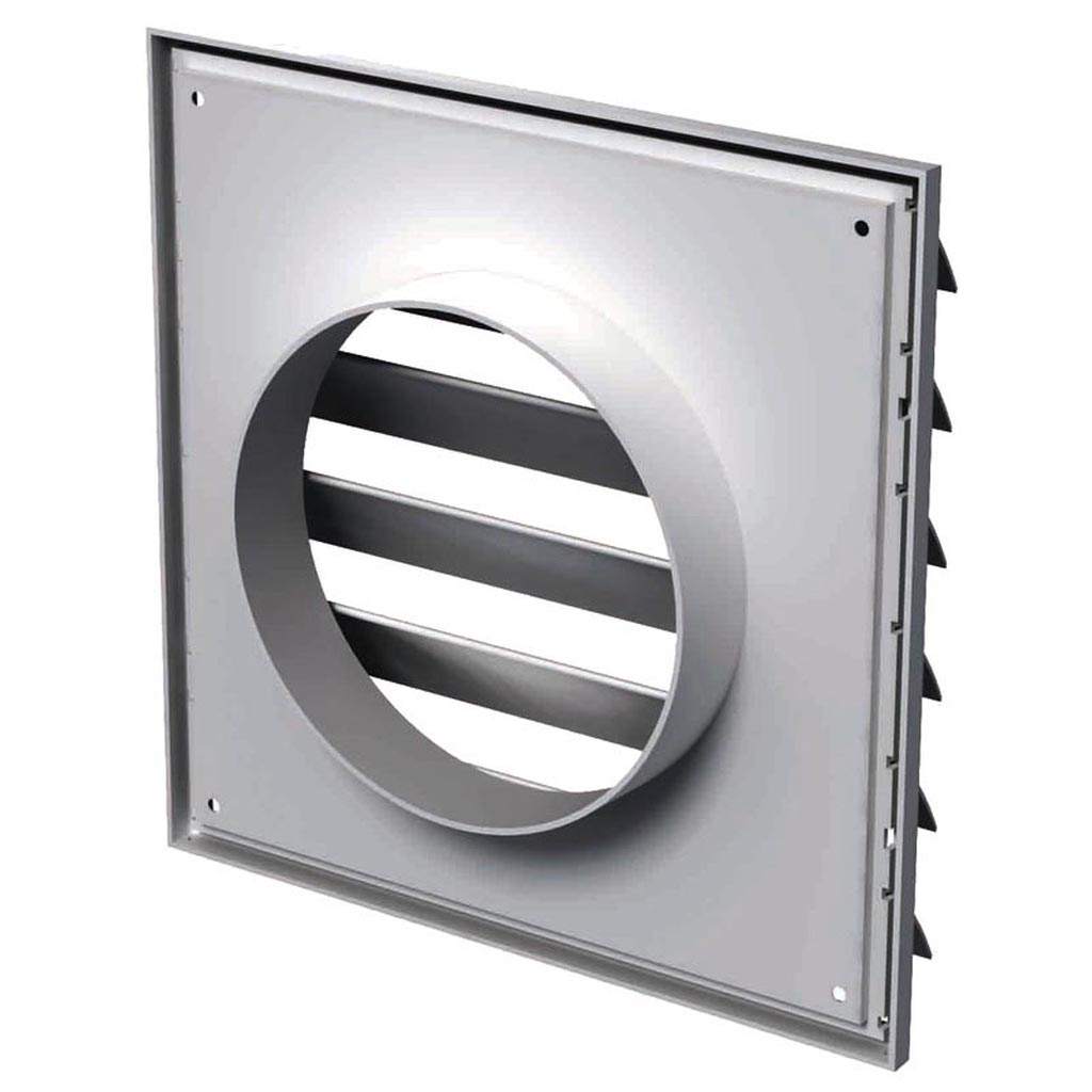 Grila ventilatie din plastic cu jaluzele, 150 mm, alb 