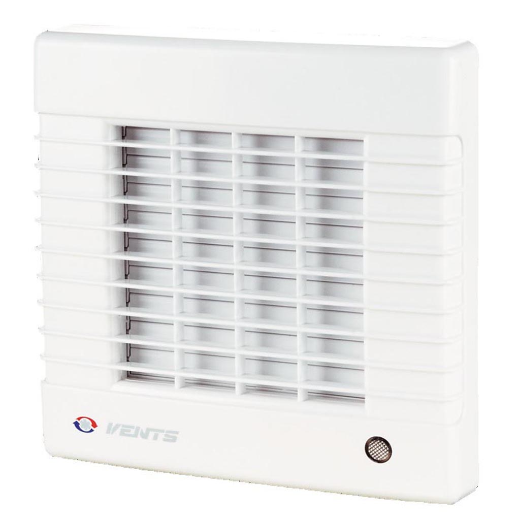 Ventilator baie cu jaluzele automate VENTS, 18 W, 100 mm, alb