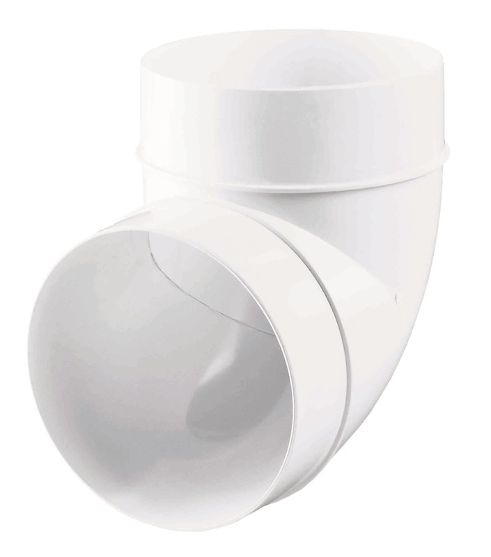 Cot PVC, unghi 90, diametru 125 mm, alb 