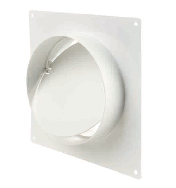 Conector cu valva antiretur si placa, 150 mm, alb 