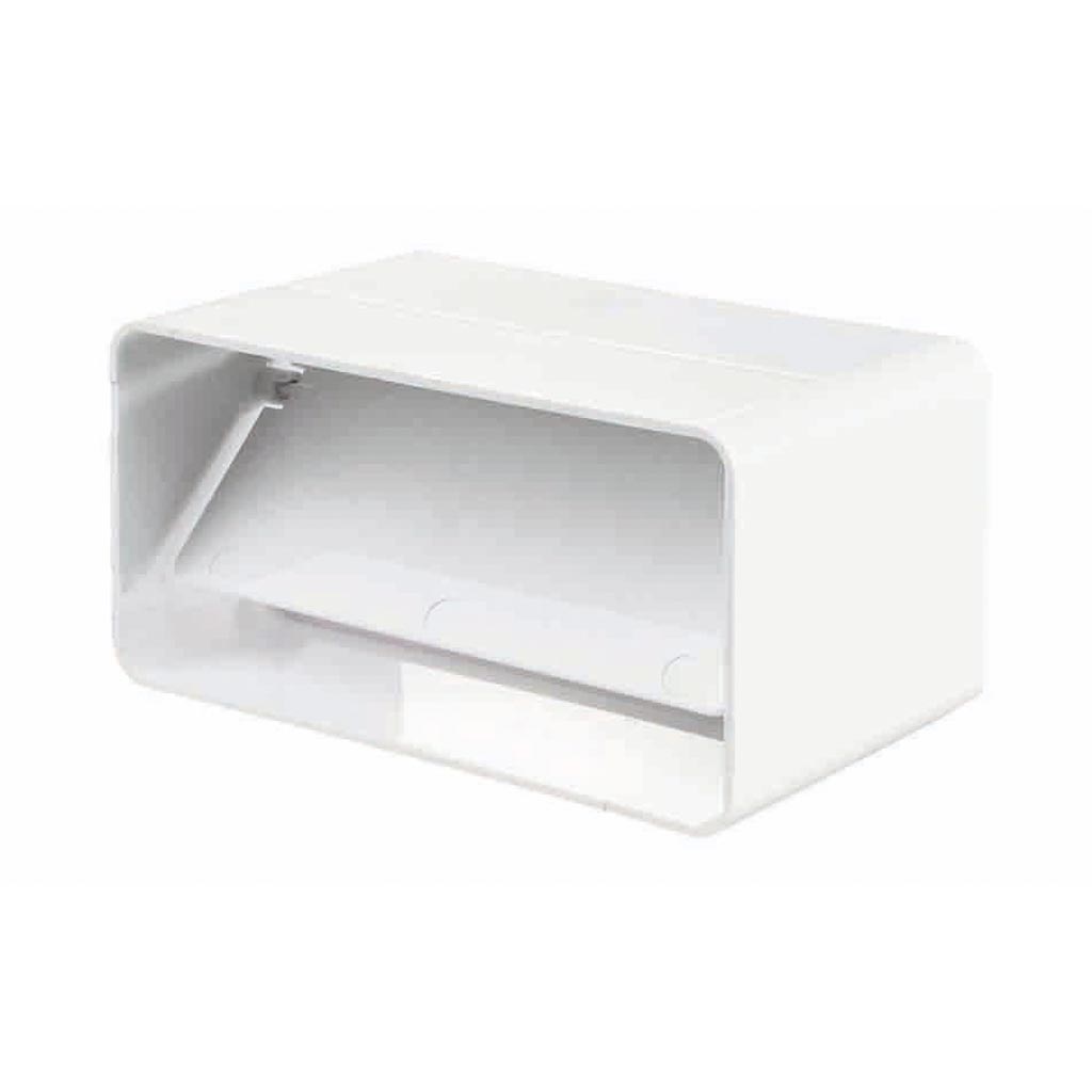 Conector tub dreptunghiular cu clapeta antiretur, 60 x 120 mm, alb 