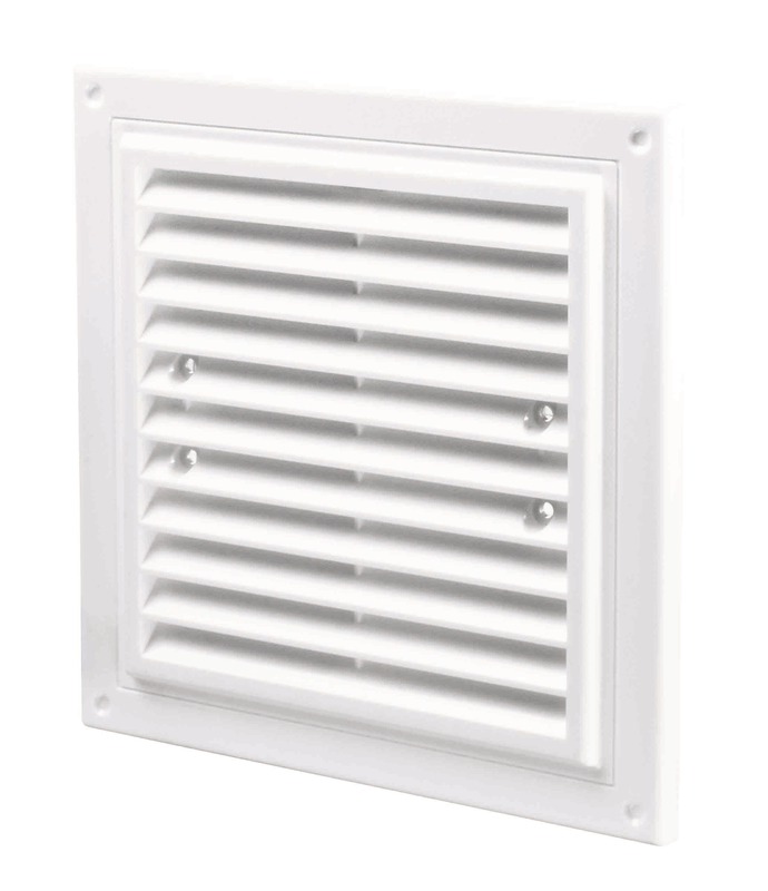Grila pentru ventilatie cu plasa insecte, plastic, 350 x 350 mm, alb 