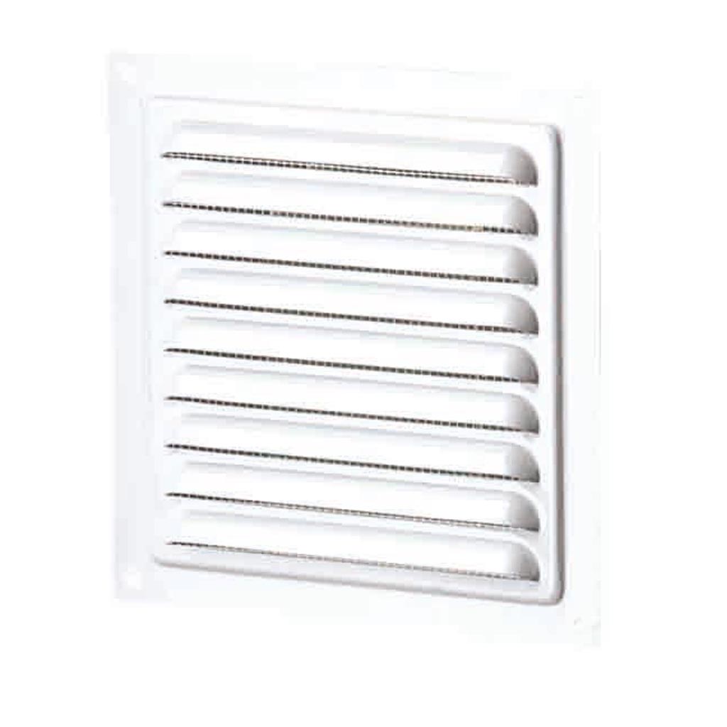 Grila pentru ventilatie cu plasa insecte, otel, 200 x 200 mm, alb