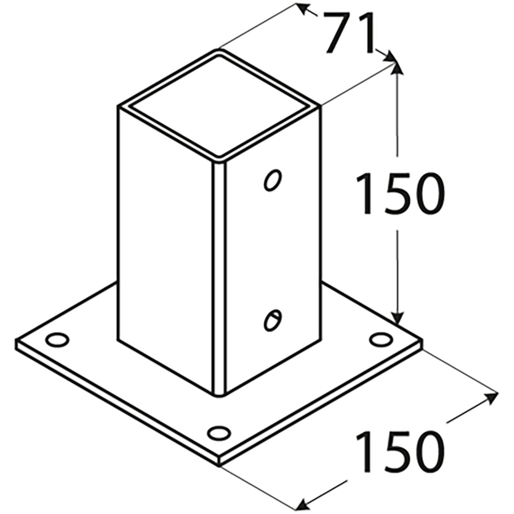 Suport stalp DMX PSP70, 71 x 150 x 2 mm