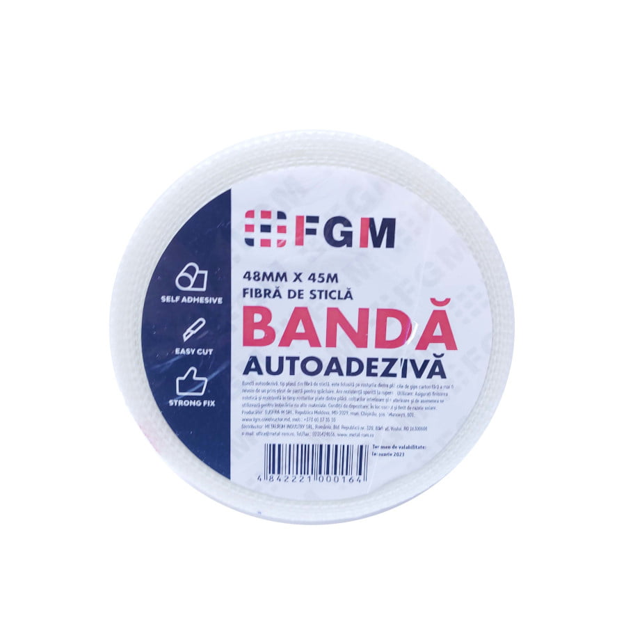 Banda autoadeziva pentru acoperire rosturi, alb, 45 m x 48 mm  FGM