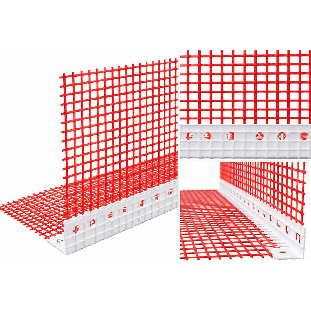 Profil colt cu plasa, exterior, PVC, 150 x 2500 mm