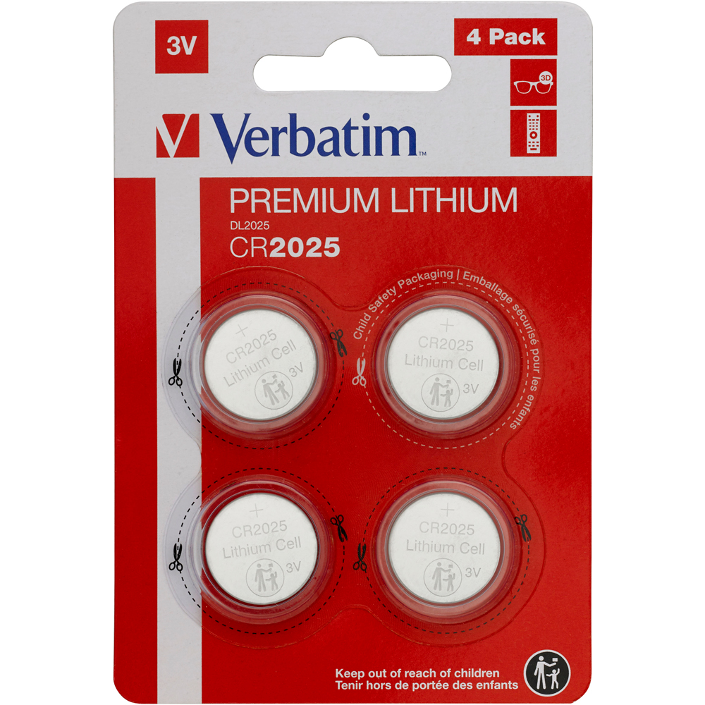 Baterie litiu VERBATIM 49532, CR2025, 3V, 4buc