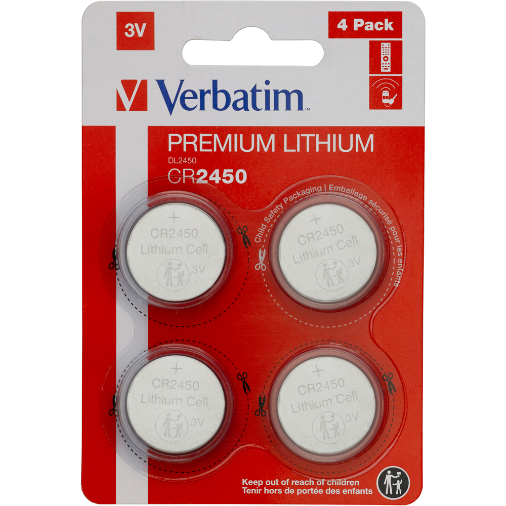 Baterie litiu VERBATIM 49535, CR2450, 3V, 4buc