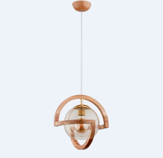 Lustra tip pendul, Lemn natur, 60 W, 1 x E27 Cabrio
