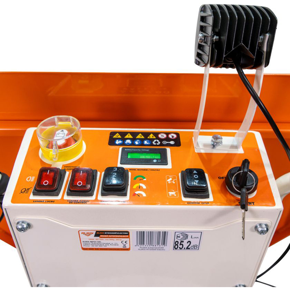 Roaba autopropulsata RURIS RTS 5000, electric, basculare hidraulica, portocaliu