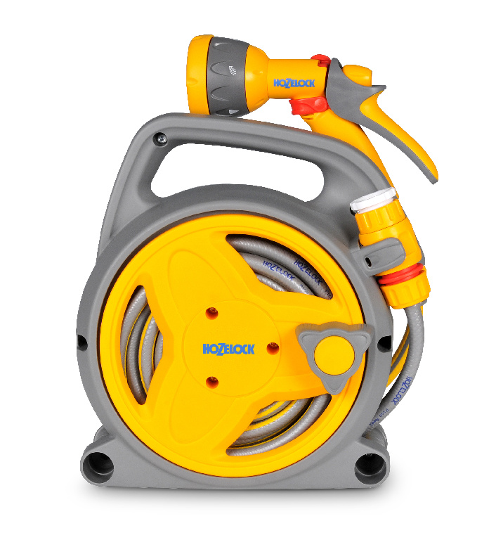 Rola derulator cu furtun si dispozitiv de stropit Hozelock, 10 m