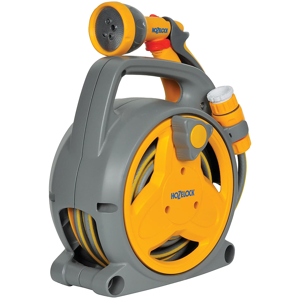 Rola derulator cu furtun si dispozitiv de stropit Hozelock, 10 m