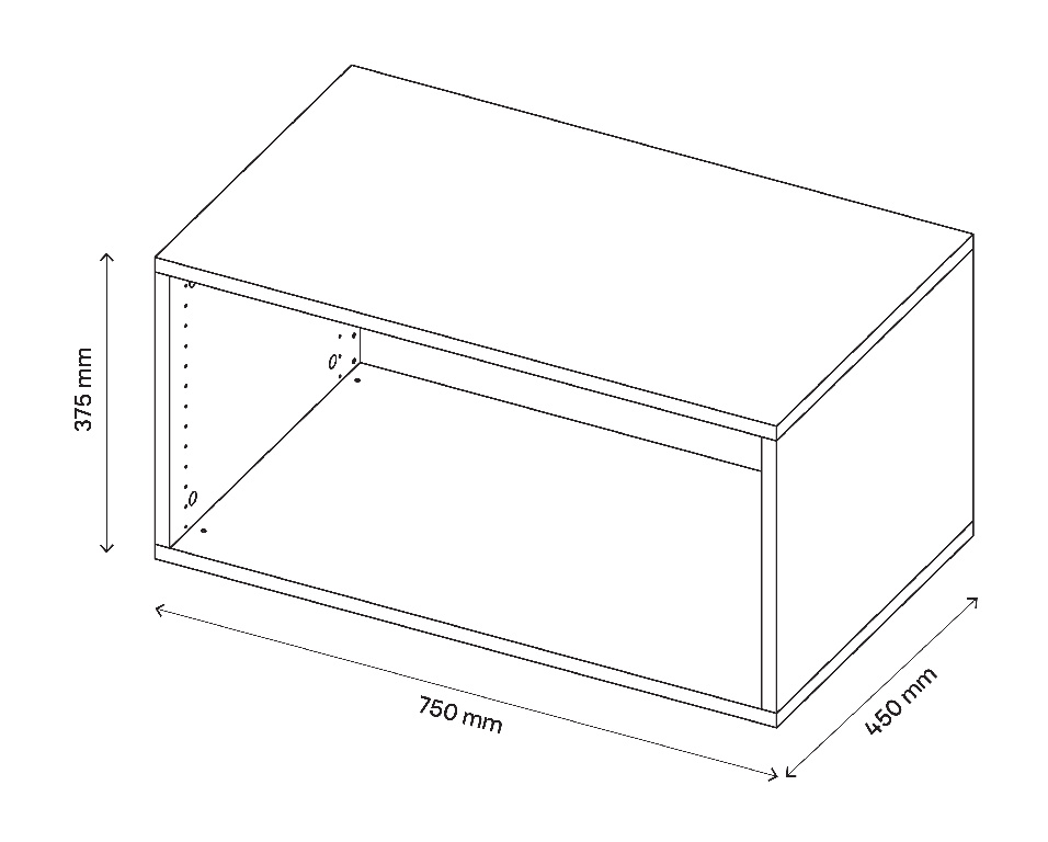 Corp de mobilier, alb, 37 x 75 cm  GoodHome Atomia