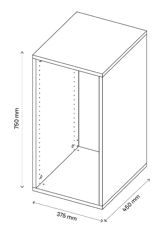 Corp de mobilier GoodHome Atomia, stejar, 75 x 37.5 x 45 cm