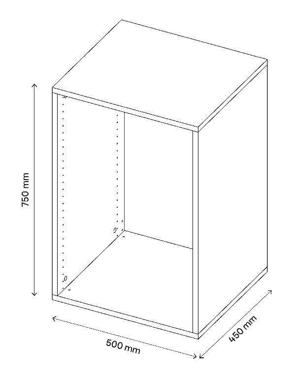 Corp de mobilier modular, D45H75W50,Alb GoodHome Atomia