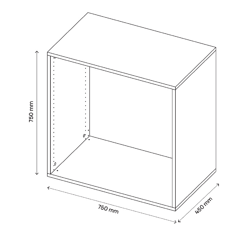 Corp de mobilier modular, D45H75W75, Alb GoodHome Atomia