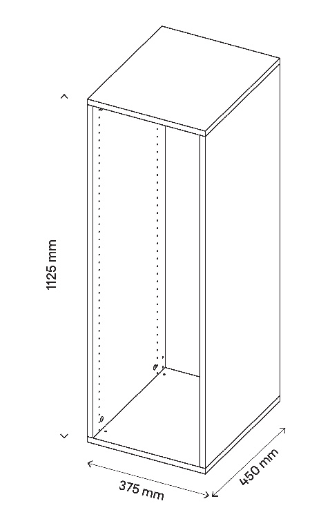 Corp de mobilier GoodHome Atomia, alb, 112.5 x 37.5 x 45 cm