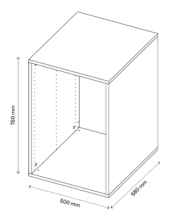  Corp de mobilier modular, stejar, D58H75W50  GoodHome Atomia
