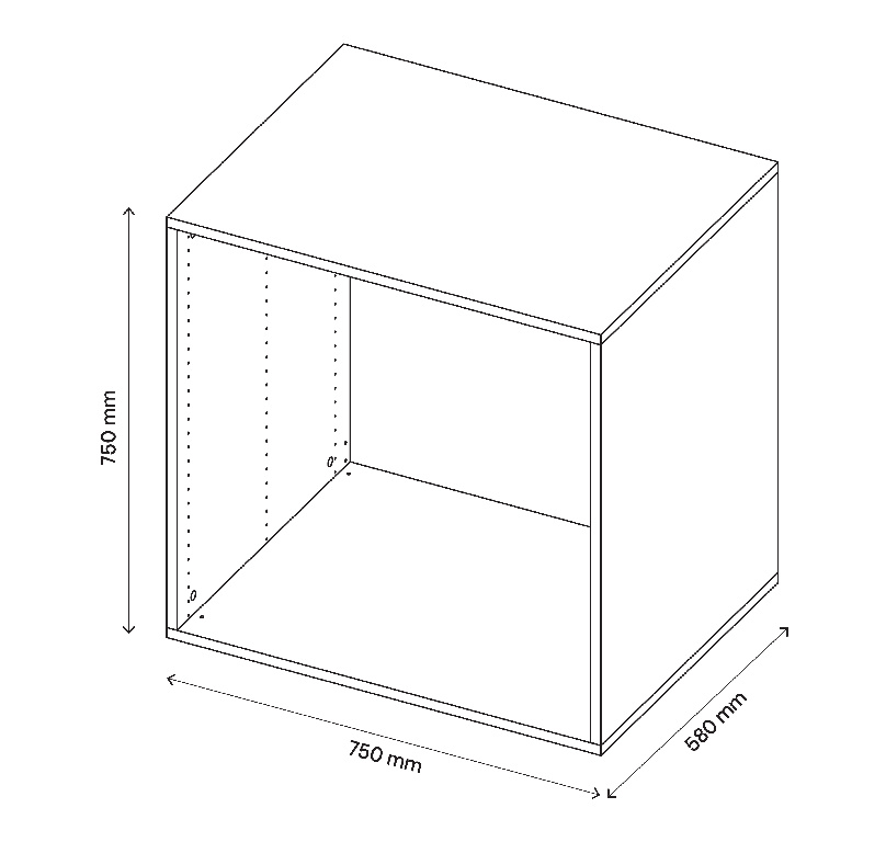 Corp de mobilier modular, alb, D58H75W75 GoodHome Atomia