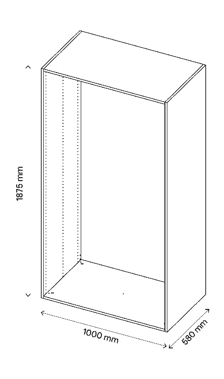  Corp de mobilier modular, D58H187W100, Alb  GoodHome Atomia