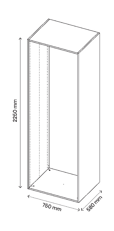 Corp de mobilier modular, stejar, D58H225W75 GoodHome Atomia