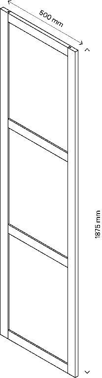 Usa dressing, sticla opaca, alb, W50Xh187 cm GoodHome Atomia