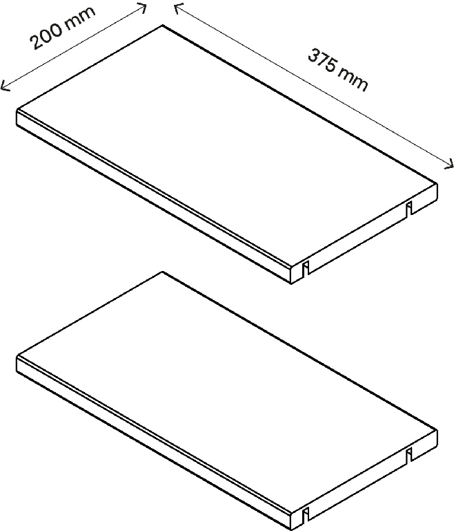 Pachet 2 rafturi, albe, 37 x 20 cm  GoodHome Atomia