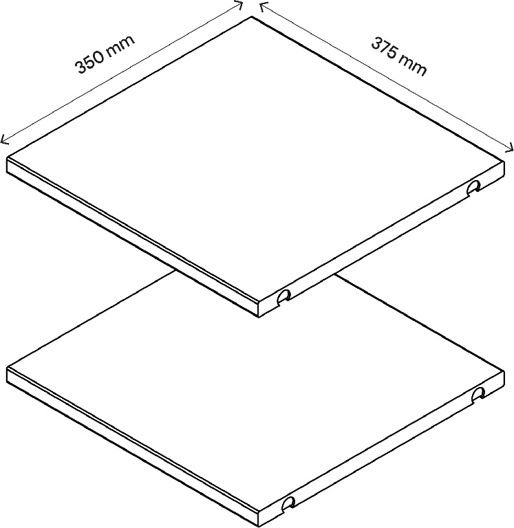 Pachet 2 rafturi, albe, 37 x 35 cm  GoodHome Atomia