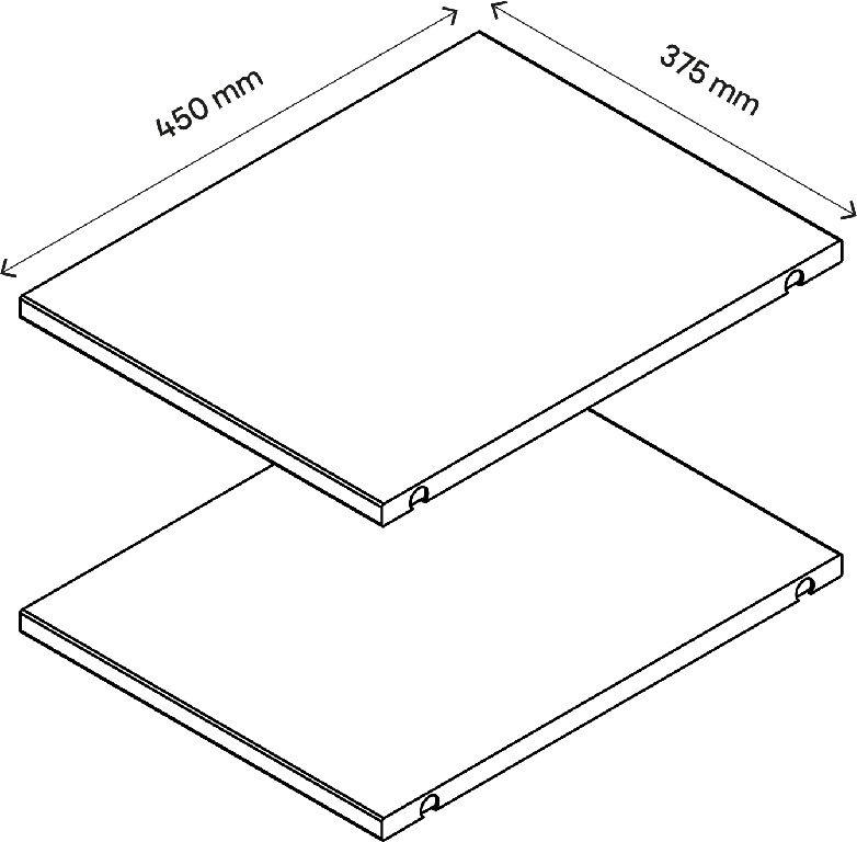 Pachet 2 rafturi, gri stejar, 37 x 45 cm  GoodHome Atomia