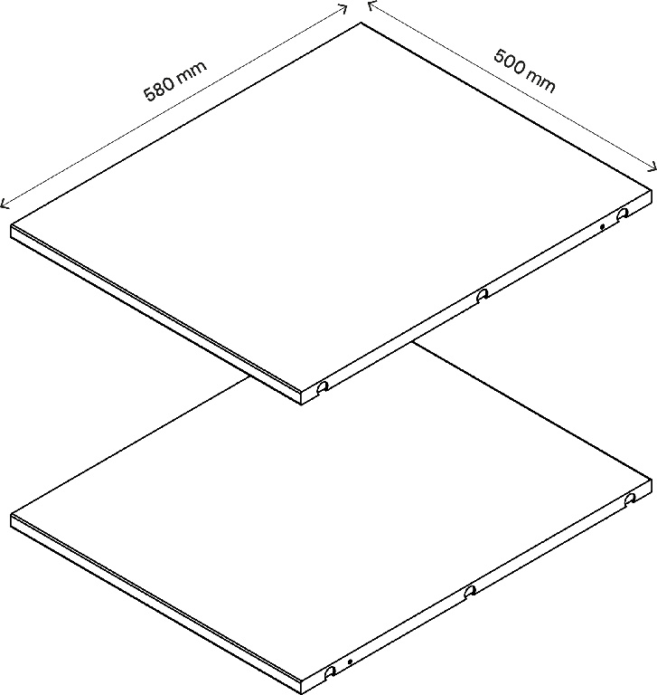 Pachet 2 rafturi, stejar, 50 x 58 cm  GoodHome Atomia