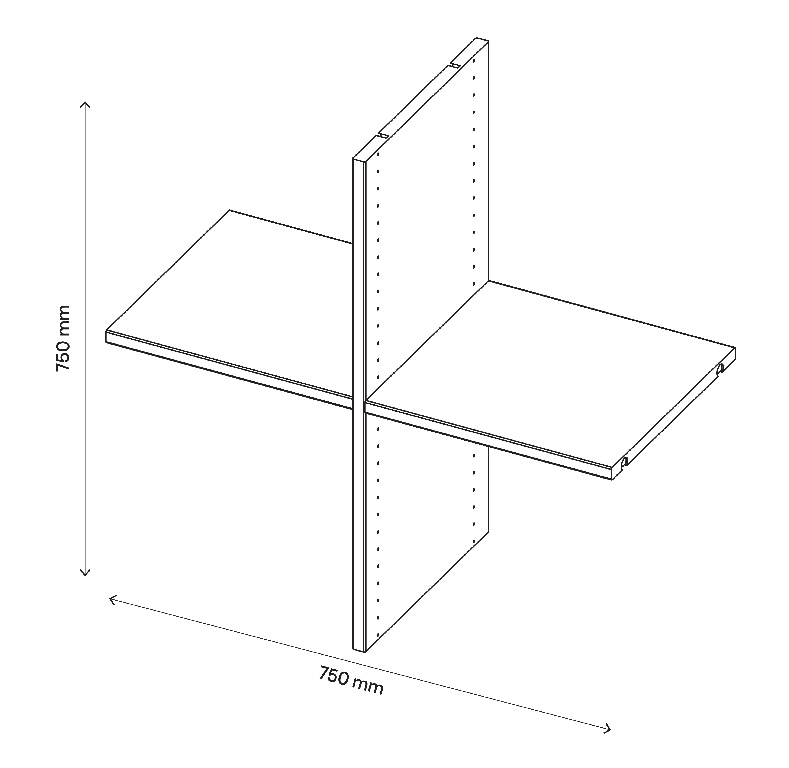 Rafturi alb, 75 x 75 cm  GoodHome Atomia
