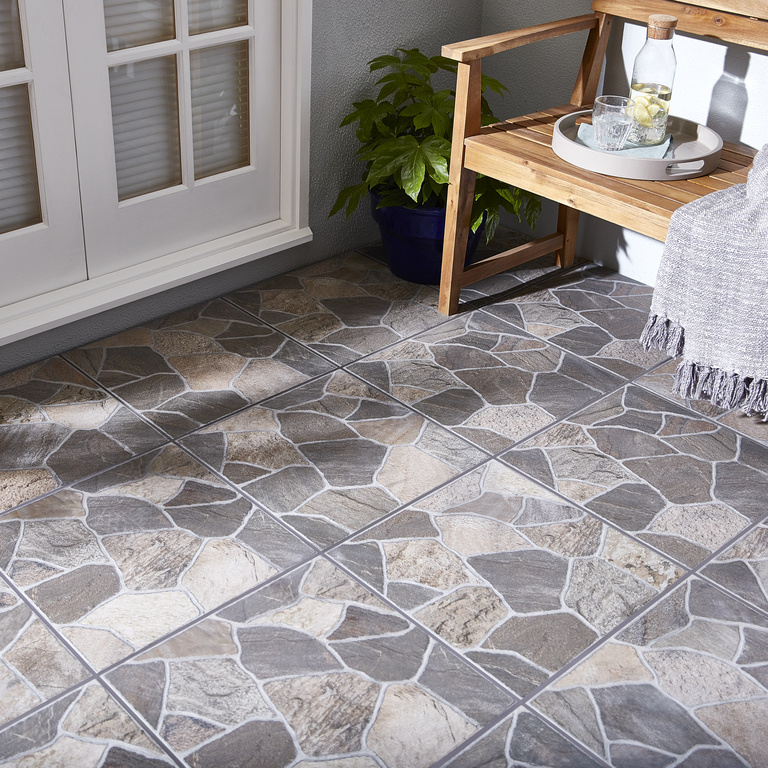 Gresie Exterior, Gri, Portelan, 45 x 45 cm, suprafata 1,215 mp GoodHome Piazza