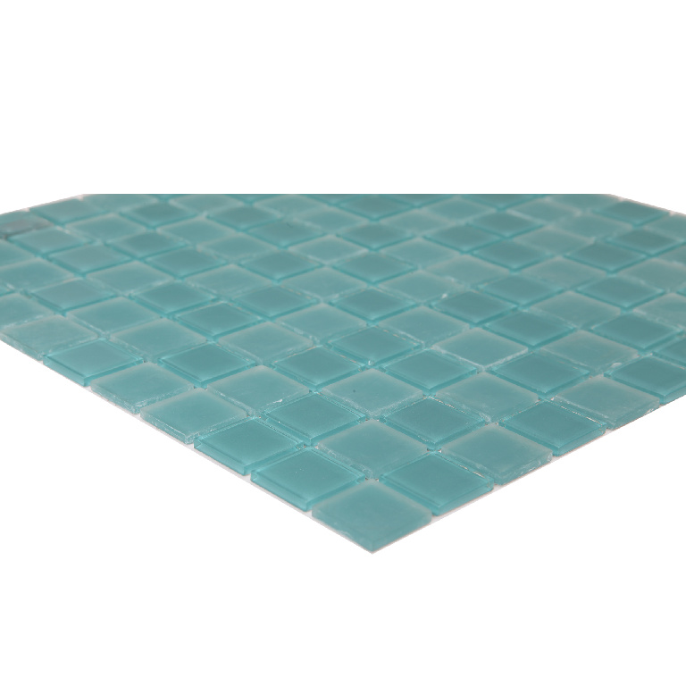 Mozaic interior, albastru, sticla, patrat, 30 x 30 cm x 8 mm  Glina