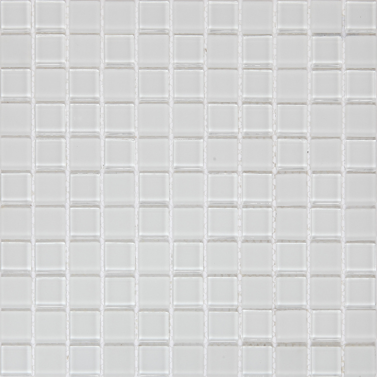 Mozaic interior, alb, sticla, patrat, 30 x 30 cm x 4 mm  Glina