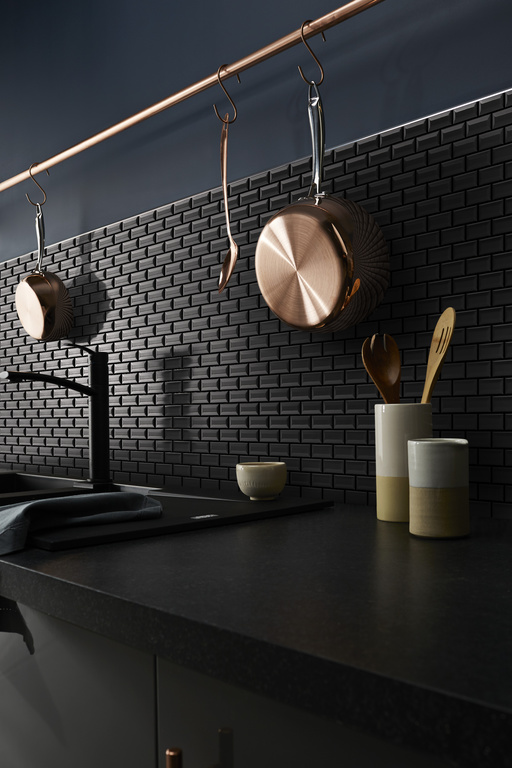 Mozaic interior, negru, ceramica, patrat, 30 x 30 cm x 6 mm GoodHome Trentie